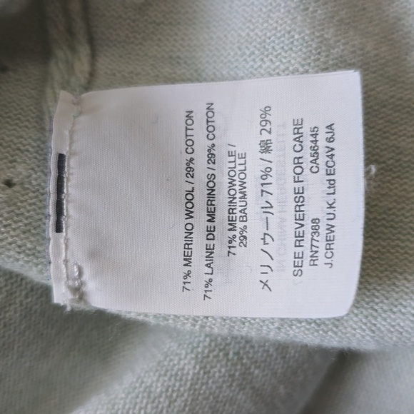 J. Crew light green merino wool cotton blend lightweight sweater size small - Picture 13 of 14